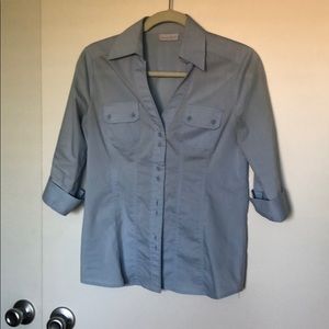 Light blue button down blouse